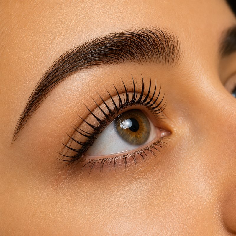 Lifted and curled lashes after a lash lift at Arden Beauty